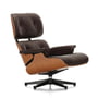 Vitra - Lounge Chair, poli / côtés noirs, cerisier, cuir Premium F chocolate (classique)