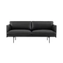 Muuto - Outline Canapé 2 places, noir trafic (RAL 9017) / noir Refine Leather (EU)