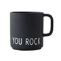 Design Letters - AJ Favourite Tasse en porcelaine avec anse, You Rock / noir