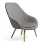 Hay - About A Lounge Chair, High / AAL 92, Remix gris clair avec coussin de siège (123)