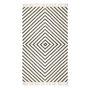 Collection - Kelim Tapis 170 x 240 cm, motif en losange, blanc cassé / noir