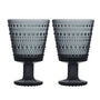 Iittala - Kastehelmi Verre à pied 26 cl, gris foncé (set de 2)