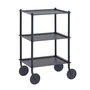 Muuto - Flow Chariot d'appoint, 3 étages, bleu-gris