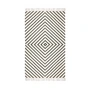 Collection - Kelim Tapis 140 x 200 cm, motif en losange, blanc cassé / noir