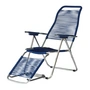 Fiam - Chaise longue Spaghetti , structure aluminium / toile bleue