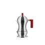 Alessi - Pulcina Cafetière espresso, 7 cl, argent / rouge