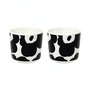 Marimekko - Oiva Unikko Gobelet (set de 2), 200 ml, noir / blanc