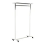 Frost - Bukto Porte-manteau avec roulettes et tablette 100 cm, acier inoxydable poli / blanc