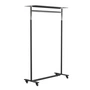 Frost - Bukto Porte-manteau avec roulettes et tablette 100 cm, acier inoxydable poli / noir