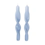 Broste Copenhagen - Twist Bougies, plain air light blue (set de 2)