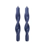 Broste Copenhagen - Twist Bougies, baja blue (set de 2)