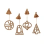 Broste Copenhagen - Christmas Fili Pendentif décoratif, Ø 8 cm, indien tan (set de 4)