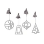 Broste Copenhagen - Christmas Fili Pendentif décoratif, Ø 8 cm, argent (set de 4)