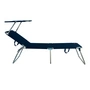 Fiam - Chaise longue Amigo 40+ Sun à trois pieds avec pare-soleil, bleu foncé