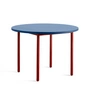 HAY - Two-Colour Table de repas ronde, Ø 105 cm, bleu / rouge foncé