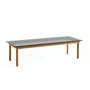 HAY - Kofi Table basse avec plateau en verre, 140 x 50 cm, chêne / gris transparent