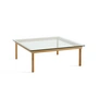 HAY - Kofi Table basse avec plateau en verre, 100 x 100 cm, chêne / clair