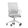 Vitra - ID Mesh , soft grey, FlowMotion avec inclinaison vers l'avant/réglage de la profondeur d'assise, accoudoirs annulaires (roulettes pour sols durs)