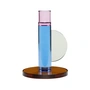 Hübsch Interior - Bougeoir en cristal, rose / bleu