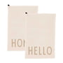 Design Letters - Favourite Torchon, Hello / Home, blanc cassé (lot de 2)