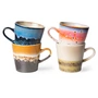 HKliving - 70's Tasses Americano, 260 ml, pegasus (set de 4)