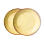 HKliving - Bold & Basic Assiette en céramique, Ø 23 cm, jaune / brun (lot de 2)