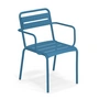Emu - Star Outdoor Chaise avec accoudoirs, bleu