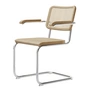 Thonet - S 64 V Chaise avec accoudoirs, chrome / chêne naturel / cannage avec tissu de soutien en plastique (Pure Materials)