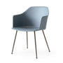 & Tradition - Rely HW33 Chaise avec accoudoirs, bronzée / bleu clair