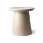 HKliving - Table d'appoint en faïence, Ø 40 x H 43 cm, crème / nature