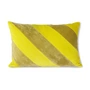 HKliving - Striped Coussin en velours, 40 x 60 cm, jaune / vert