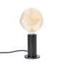 Tala - Chêne Knuckle Lampe de table, chêne noir / acier (édition limitée) comprenant une ampoule LED Voronoi I E27 2W, Ø 12,5 cm, gris transparent