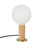 Tala - Chêne Knuckle Lampe de table, chêne / laiton, y compris l'ampoule LED Sphere IV E27 8W, Ø 15 cm, blanc mat