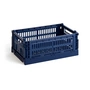 HAY - Colour Crate Panier S, 26,5 x 17 cm, dark blue, recycled