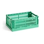 HAY - Colour Crate Panier S, 26,5 x 17 cm, dark mint , recycled