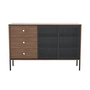Hartô - Gabin Sideboard haute avec tiroirs, noyer naturel / gris ardoise