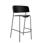 OUT Objekte unserer Tage - Wagner Tabouret de bar H 77 cm, chêne laqué noir / noir