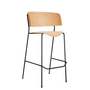 OUT Objekte unserer Tage - Wagner Tabouret de bar H 75 cm, chêne laqué mat / noir