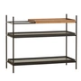 Woud - Tray Shelf bas, noyer / noir (configuration 3)