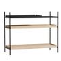 Woud - Tray Shelf bas, chêne / noir (configuration 3)