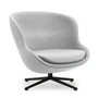 Normann Copenhagen - Hyg Fauteuil lounge avec piètement pivotant, aluminium noir / gris (Synergy LDS16)
