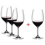 Riedel - Vinum Verres à vin, Cabernet / Merlot, transparent, 610 ml (3+1 gratuit)
