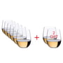 Riedel - O Wine Verres à vin, Viognier / Chardonnay, transparent, 320 ml (6+2 gratuits)