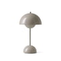 & Tradition - Flowerpot Lampe de table rechargeable VP9 avec câble de recharge magnétique, brillant, gris-beige