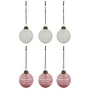 House Doctor - Lolli Boule de Noël, Ø 6 cm, rouge / blanc (set de 6)