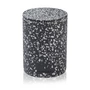 Humdakin - Terrazzo Rangement avec couvercle, Lucca, Ø 10 x 14 cm, noir