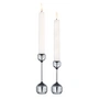 Lind DNA - Silhouette Bougeoir, Ø 4. 2 x H 12 cm + Ø 4. 2 x H 1 4. 5 cm, argent (set de 2)