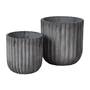 Broste Copenhagen - Fiber Pot à plantes, Ø 37 x 37 cm, charcoal (set de 2)
