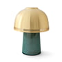 & Tradition - Raku Lampe de table LED SH8, Ø 16 x 21 cm, blue green & brassed