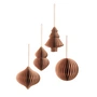 Broste Copenhagen - Christmas Mix Pendentif décoratif, Ø 9 x H 10 cm, marron indien (lot de 4)